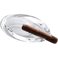cigar ashtray oval crystal glass handmade luxury balcony patio home office desk table ash holder tobacco smoking accessory