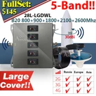 Лидер продаж! 5-полосный усилитель сотовой связи B20 800900180021002600 для сотовых телефонов 4G GSM ретранслятор 2g3g4g усилитель сигнала мобильных телефонов