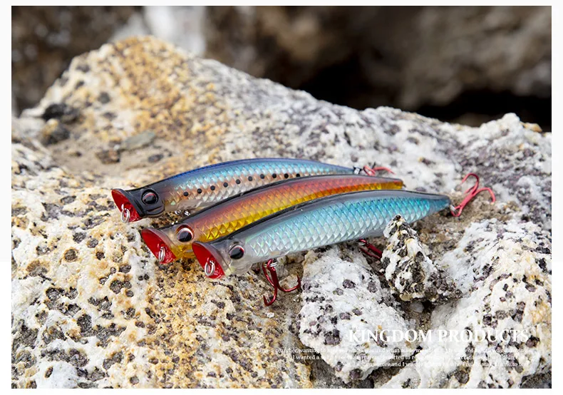Kingdom Fishing Приманка Topwater приманка поппер 123 мм 18,5 г, 110 мм 12,8 г, 90 мм 7,5 г жесткая приманка искусственная приманка плавающая приманка модель 3508
