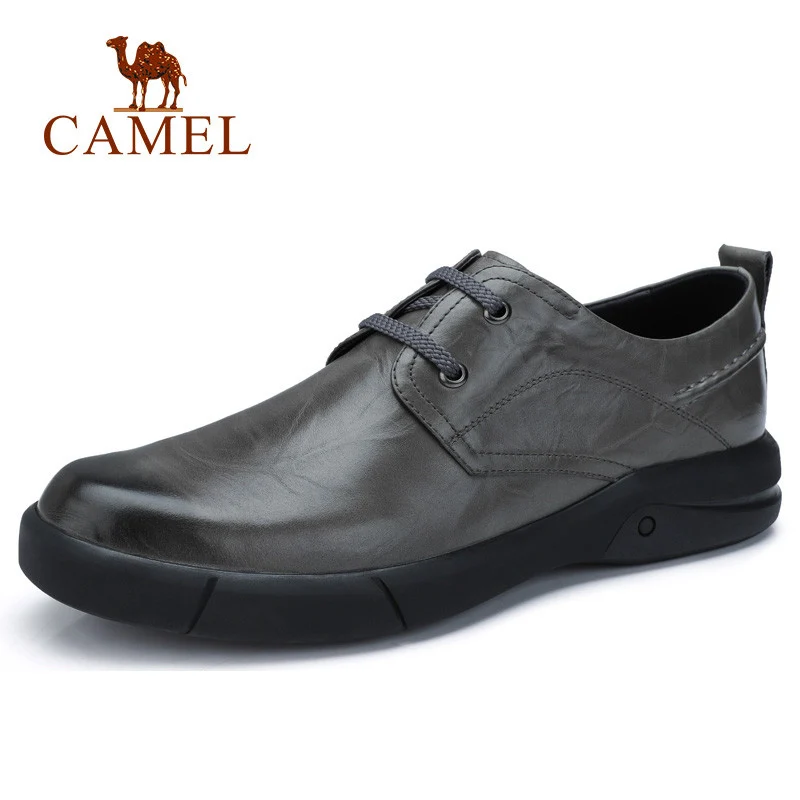 CAMEL/сезон осень-зима; мужская повседневная обувь; модная мужская обувь из натуральной кожи; Мужская обувь в английском стиле; мягкая эластичная обувь; светильник - Цвет: A832155990Gray