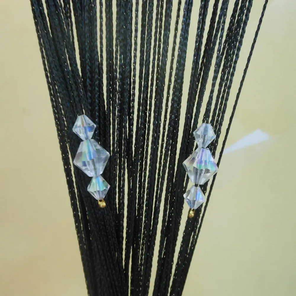 

ZiDeTang Sparkle Beaded String Door Curtain Deco Fringe Tassel Room Divider Curtain Panel Thread Window Fly Screen