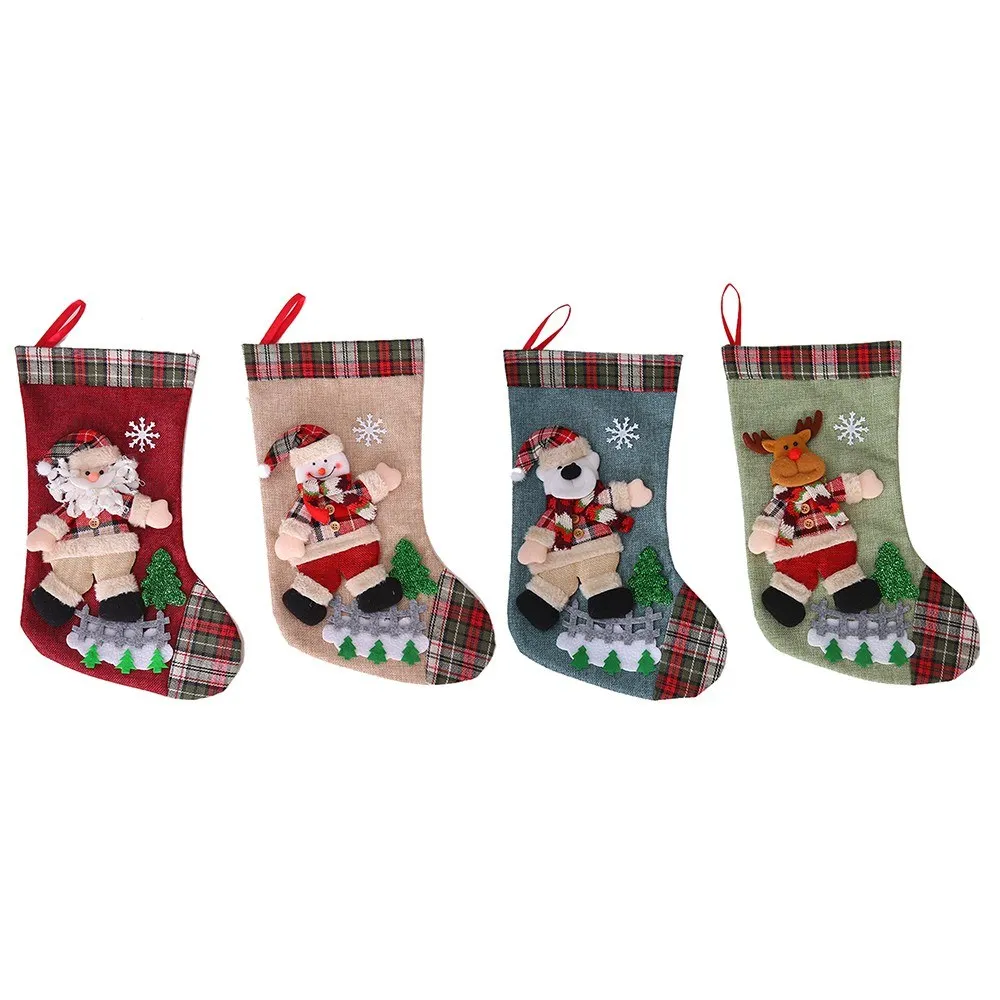 

Creative High-quality Fashion Simple And Durable Linen Material Doll Tree Ornaments Exquisite Workmanship Christmas Socks