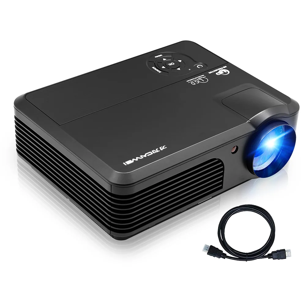 

CAIWEI A6 4600 Lumen 1080P Projector, LED LCD Multimedia Video Projector with 50,000 Hours Life Home Theater Projector