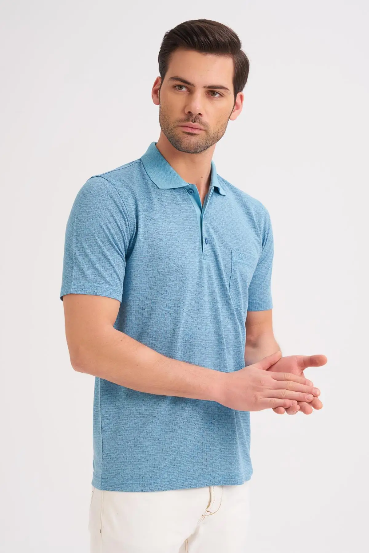 

Line Knitwear Polo Collar T-Shirt