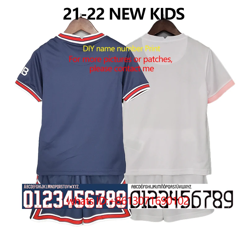 

NEW 2122 home away kids soccer Jersey set Custom number name kids football kit Child tracksuit child football jersey