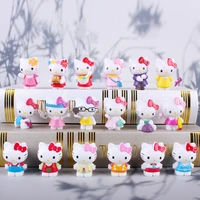 6pcsset hello kitty mini figure cat doll desktop resin cute ornaments toy model decoration cake car ornaments toy for girl gift