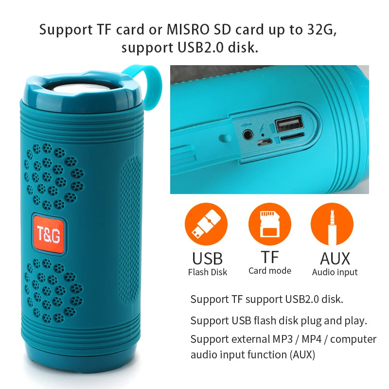 Портативная колонка T & G TG617 Беспроводная Bluetooth-колонка звуковая система 3D