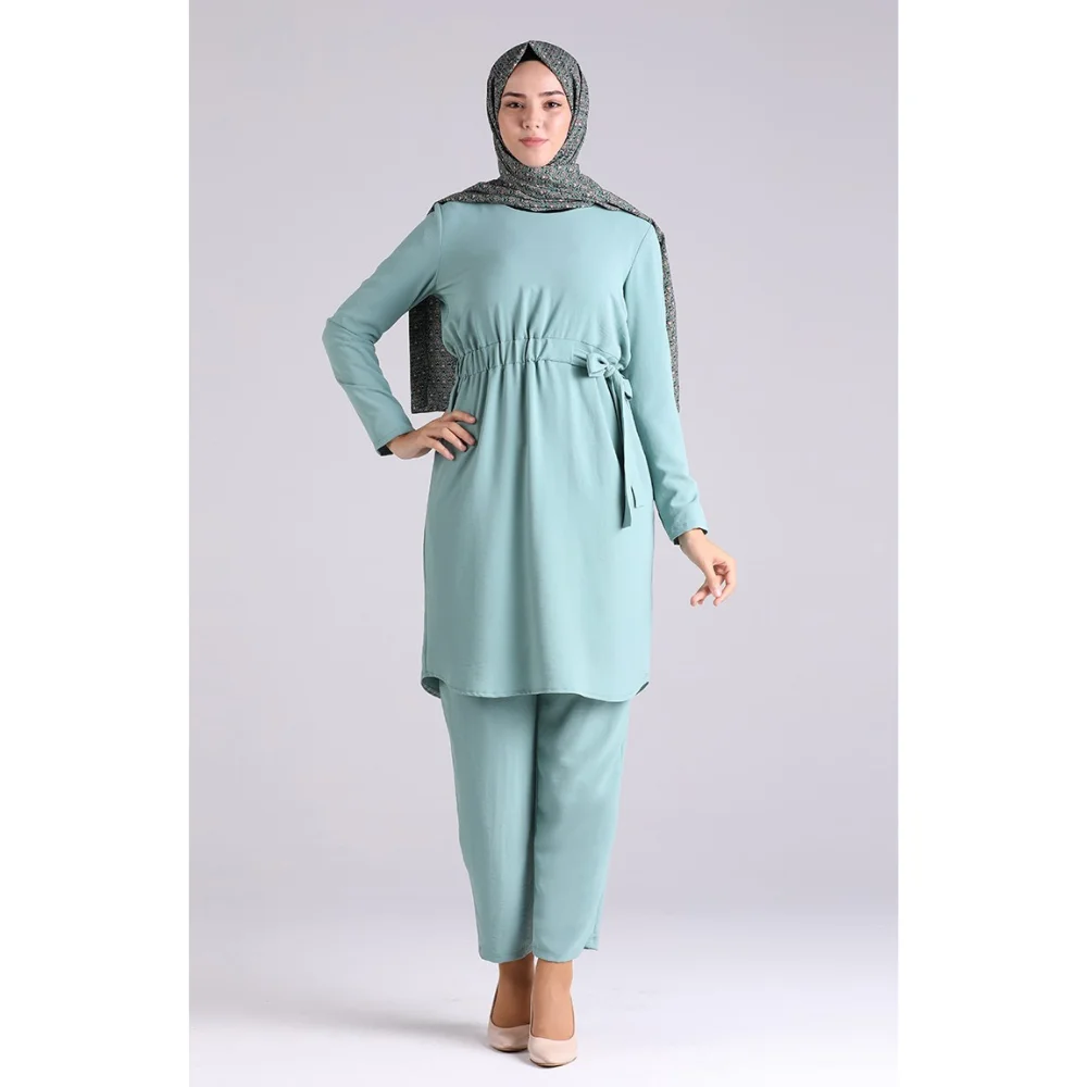Aerobin Fabric Tunic Pants Double Hijab Suit 2022 Season Summer Trend abaya muslim dress women kaftan open abaya long dress afri
