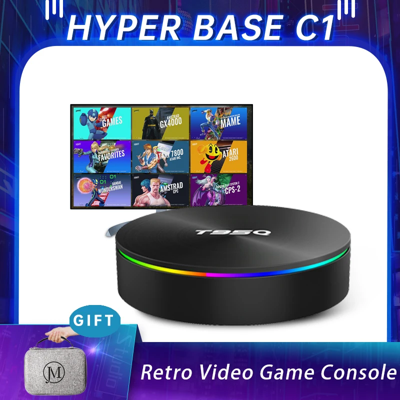 Hyper Base C1 Retro Video Game Console Built-in 116000 Game for MAME/PSP/PS1/N64 4K TV BOX  Game Player with Controller Game Box