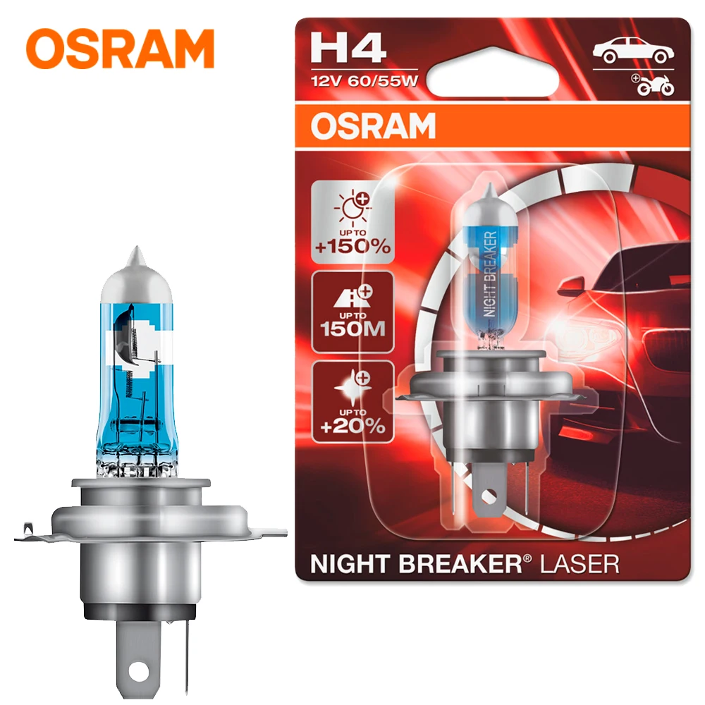 Автомобильные лампы Osram H4 Night Breaker Laser Next Generation (+150%) 64193NL-HCB 64193NL-01B 64193NL | Автомобили и