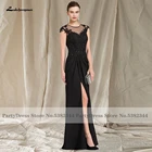 Lakshmigown черное шифоновое длинное платье для матери невестыжениха 2022 Robe Mere de mariee вечерние платья с коротким рукавом