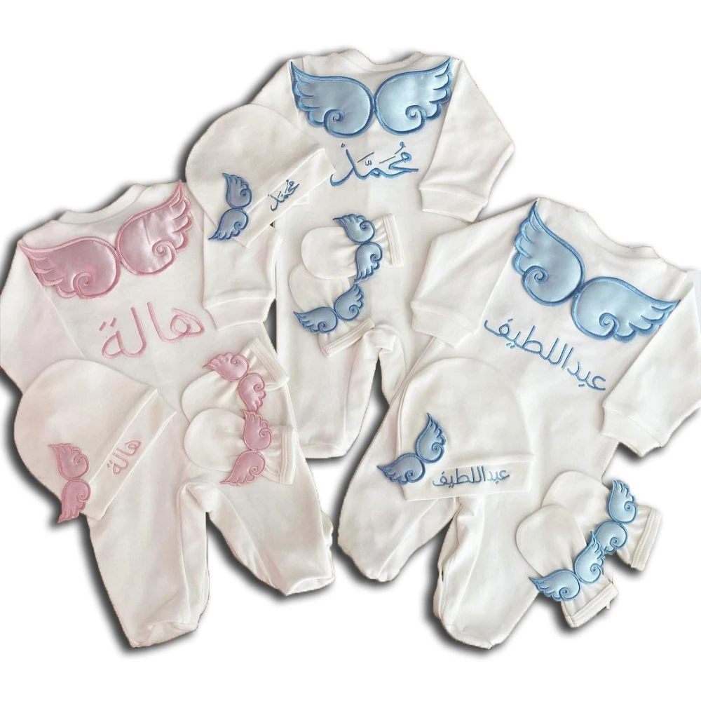 Newborn Baby Personalized Outfit Custom Clothing Sets Angel transat bebe Jumpsuit Spring Suit Outfit Costumes Clothing newborn