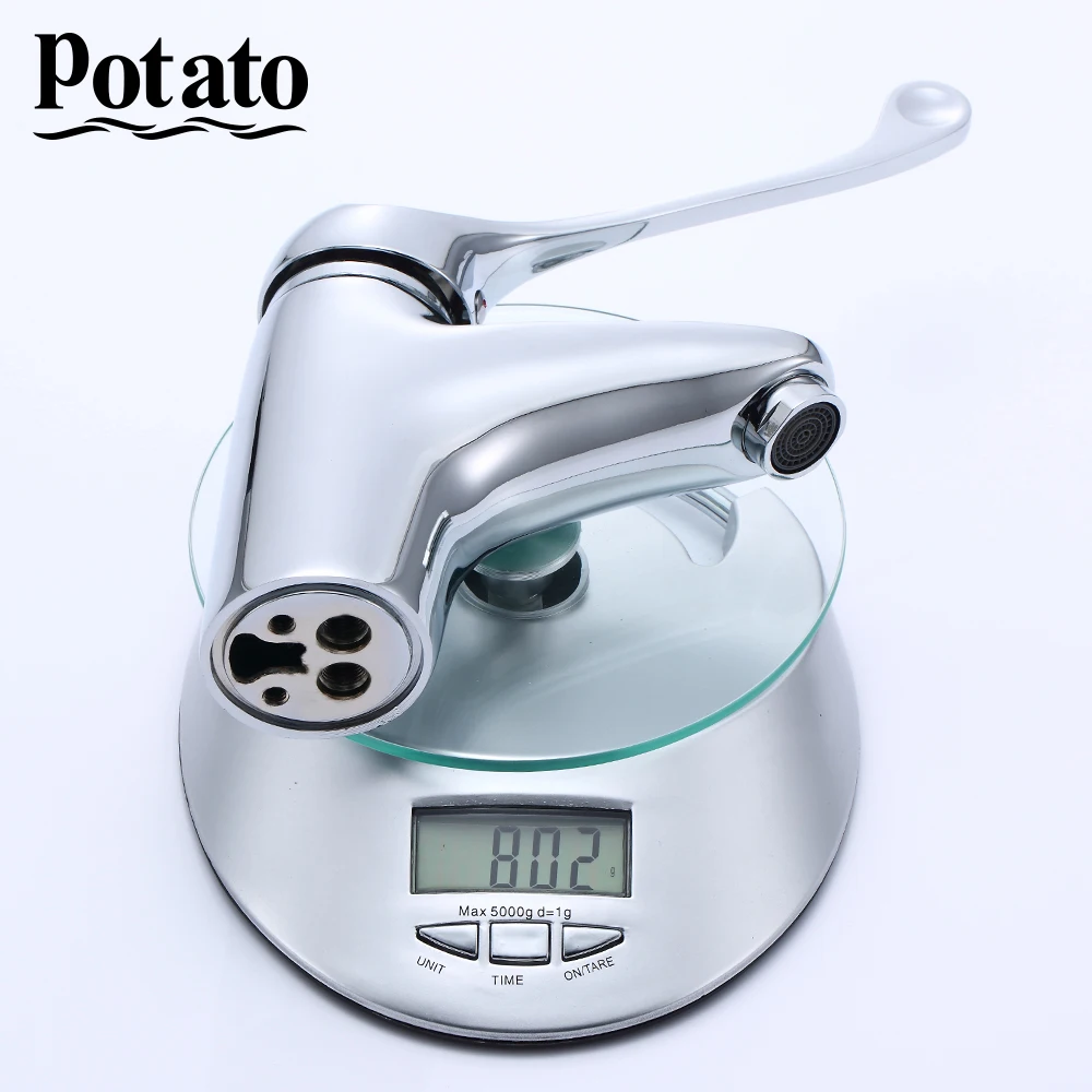 

Potato Bathroom Basin Faucet Chrome Faucet Brush Nickel Sink Hot and Cold Mixer Water Bathroom Torneira P1005