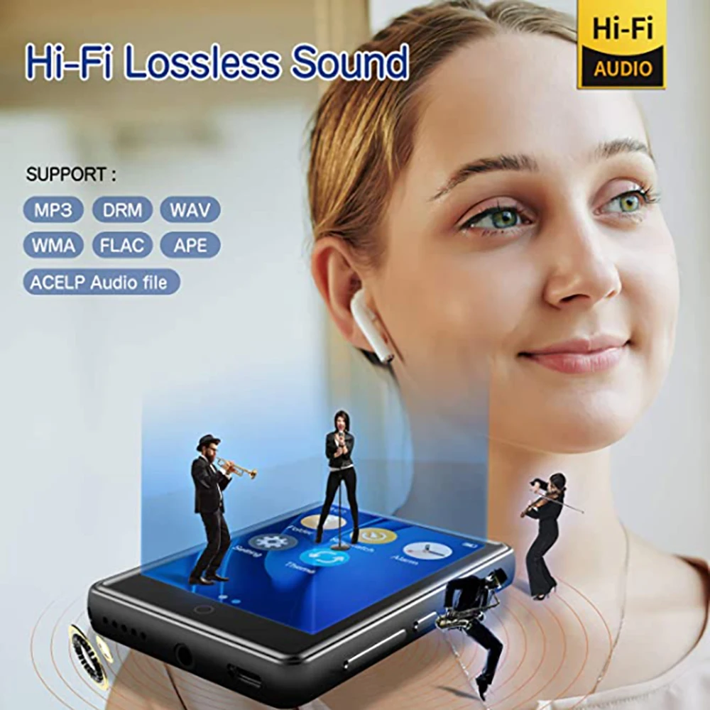 MP3 плеер 2 4 ''полный сенсорный Экран HiFi без потерь Bluetooth 5 0 Mp3 музыкальный 32 Гб