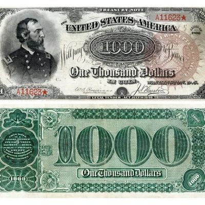 США 1000 долларов 1890 Treasury Note копия арт. 19-11808 | Дом и сад