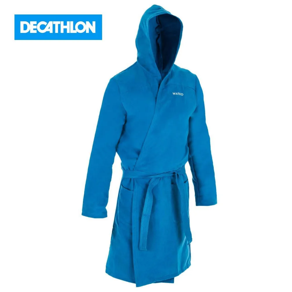 Халат купальный с капюшоном из микрофибры компактный мужской синий индиго х