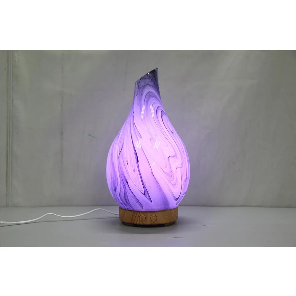 100 мл мраморный Стекло ультразвуковой увлажнитель воздуха с светодиодный Ночные