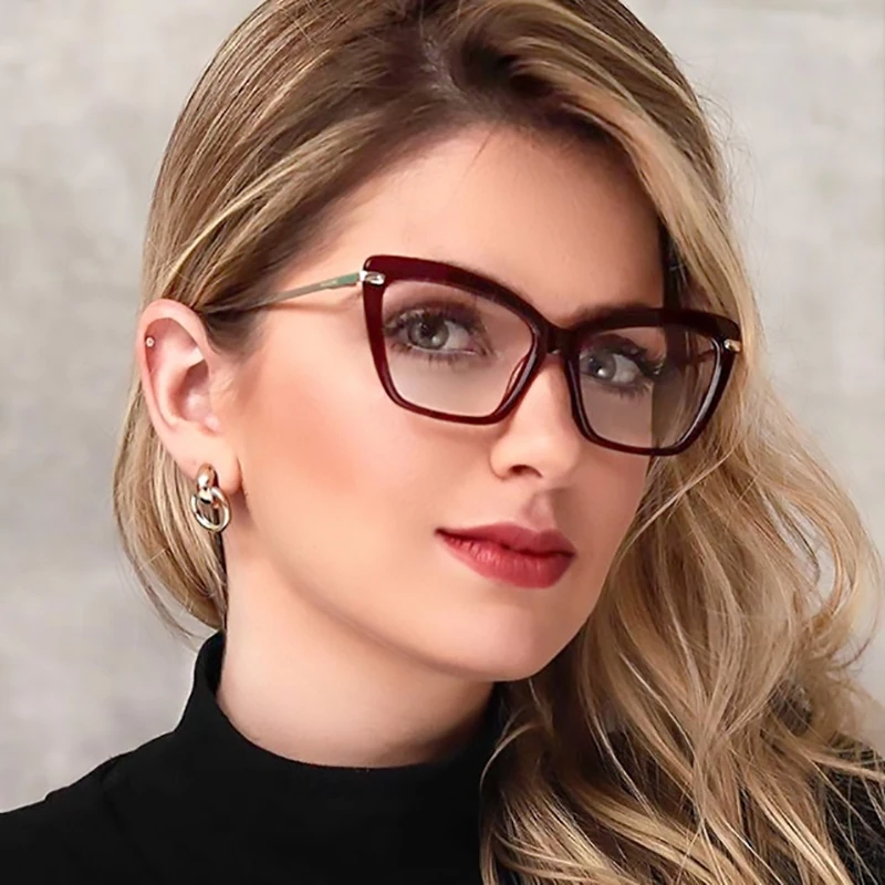 Сексуальные квадратные Женские оправы для очков кошачий глаз прозрачные линзы с