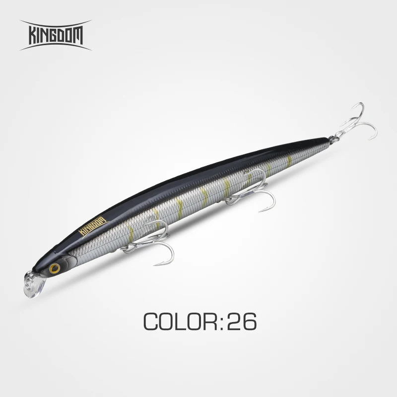 180mm-33g Color26 Kingdom Fishing Приманка для морской рыбалки приманка Джеркбейт 180 мм 29 г/33 г плавающий медленно тонущий воблер для мелкой рыбы шесть цветов Модель 5333-S - Цвет: 180mm-33g Color26