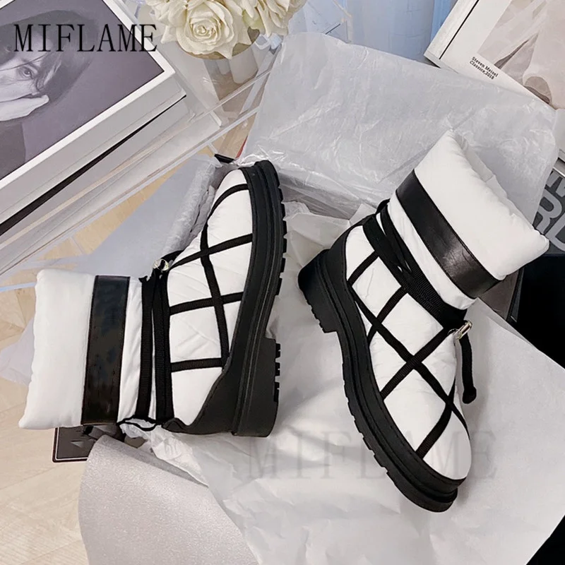 

2021 Women New Winter Warm Wool Ankle Boots Fashion Lace-Up Elastic Band Decoratiom Design Casual Snow Boots Female Down Boots