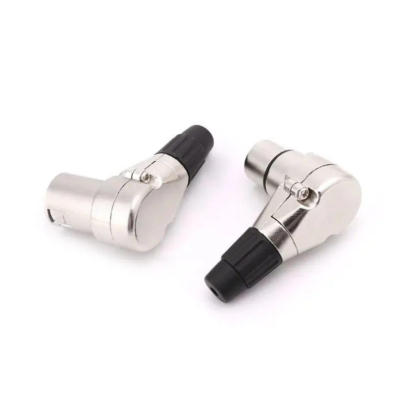 10pcs правый угол 3Pin XLR Мужской Женский Разъем Mic микрофон аудио кабель Разъемы 90