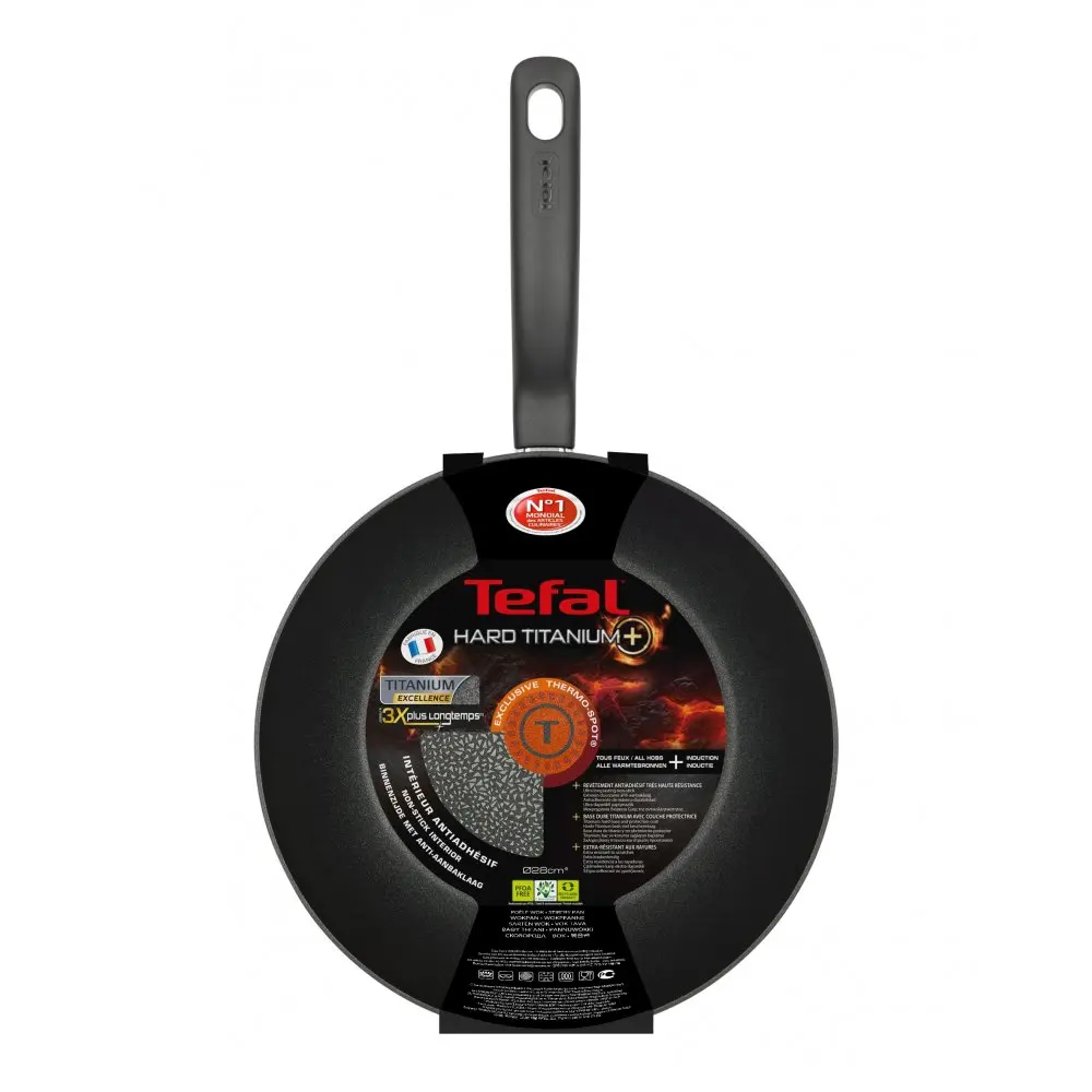 Frying Pan Wok Tefal Hard Titanium + C6921902 frying pan kitchen utensils cooking dishes for the non-stick coating | Дом и сад