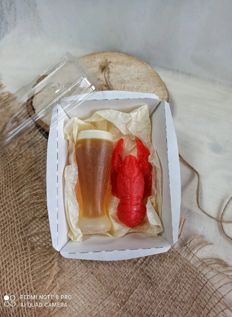 прикольный подарок мужчине мыло ручной работы пивной стакан и рак / ароматное