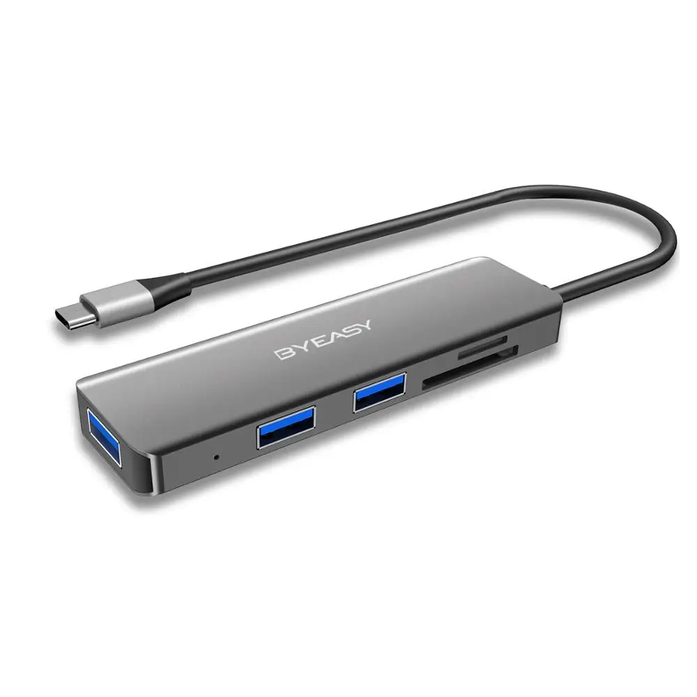 BYEASY USB C Hub Card Reader 5 in 1 3.1 with SD/TF and 3 3.0 Ports for Apple MacBook Pro Ultra Slim | Электронные компоненты и