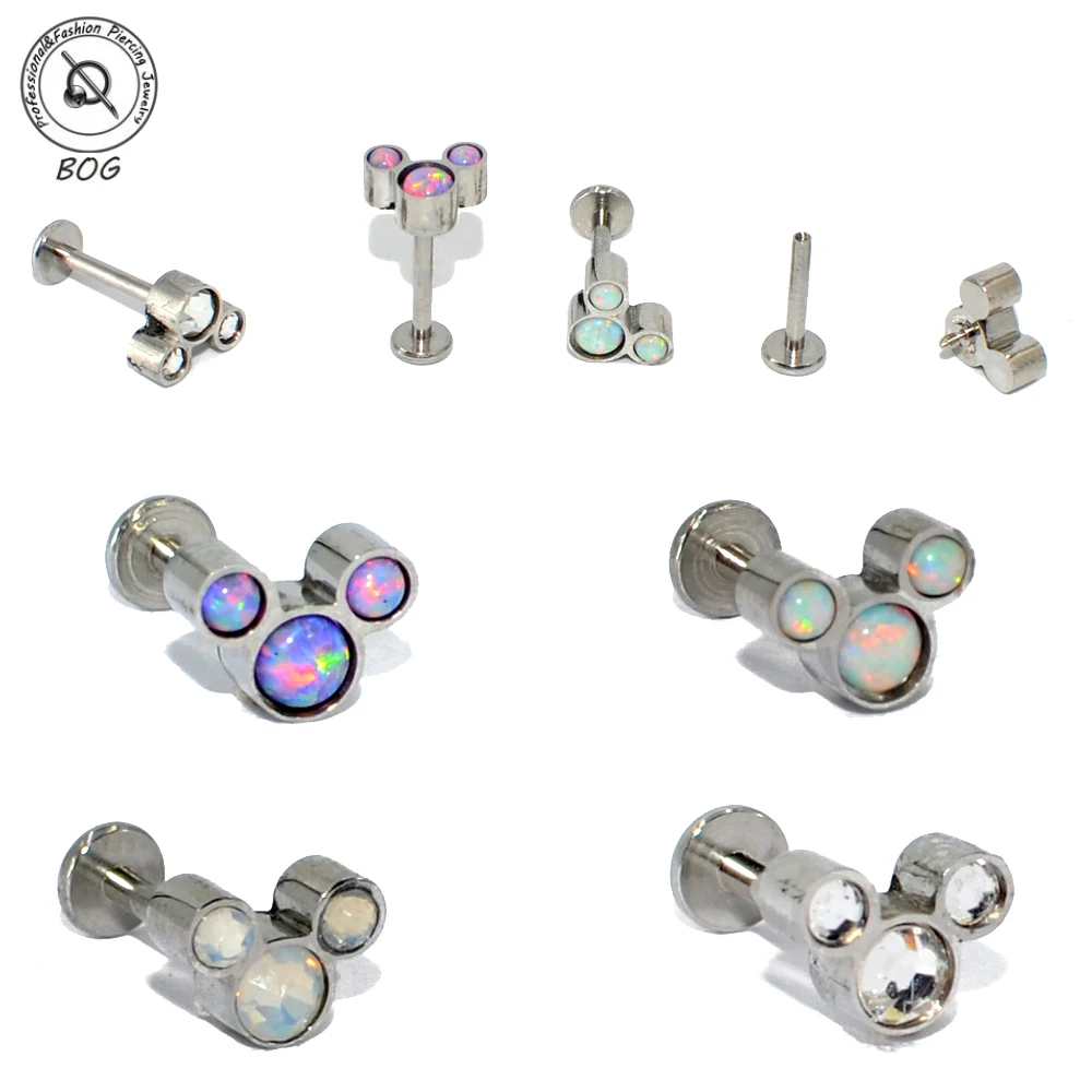 Кольцо G23 из титана и стали с опалом ювелирное изделие кубическим цирконием для