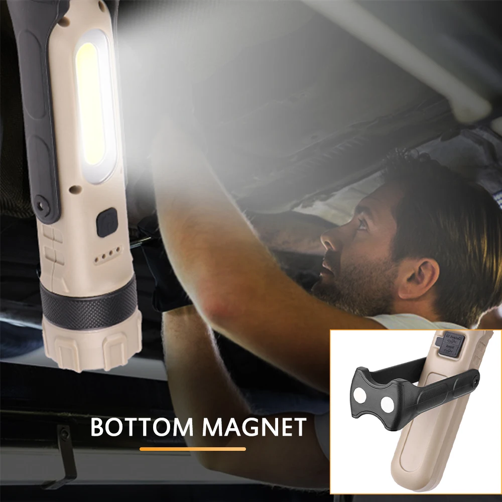 Портативный COB флэш светильник фонарь USB Перезаряжаемый светодиодный рабочий