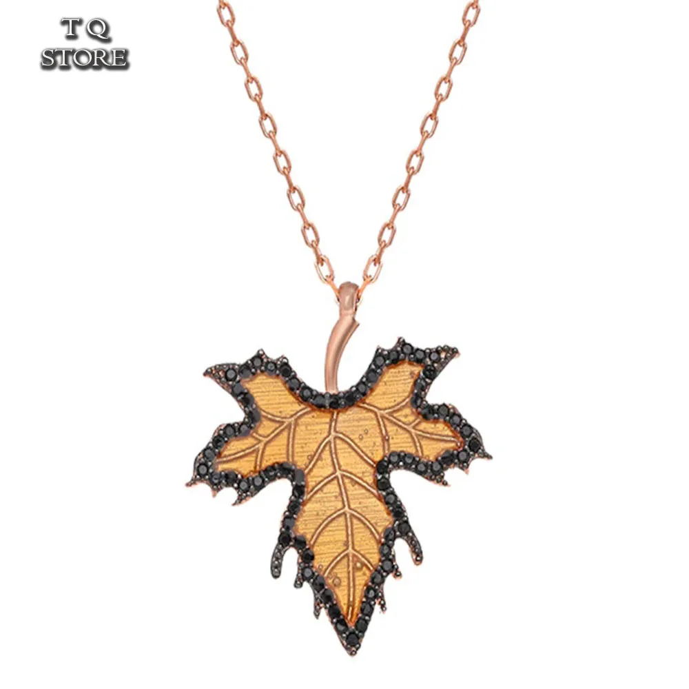 

Silver Necklace with Sycamore Tree Leaf Pattern. Gift for Girl Friend or Gift to Mom
