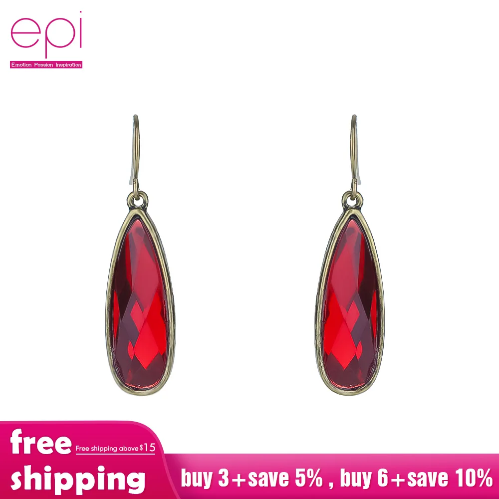 EPI корейские серьги длинные массивные для женщин геометрические капли воды