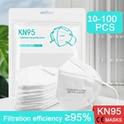10-100 шт. 5 слоев FFP2 маска для взрослых Серый Белый KN95 Тканевая маска защитная маска KN95 фильтр CE ffp2 маска