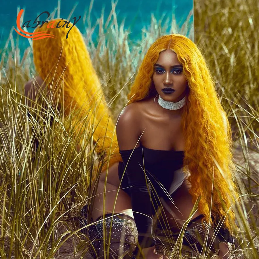 

Highlight 613 Ginger Curly Human Hair Wigs 40 Inches Hd Transparent 13X6 Lace Fontal Deep Wave Full Orange Colored Wig Glueless