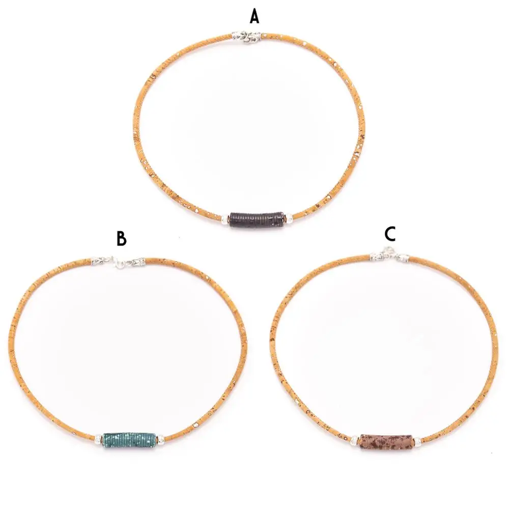 Натуральная пробка сделанная крашеная керамика труба для женщин ожерелье Винтаж