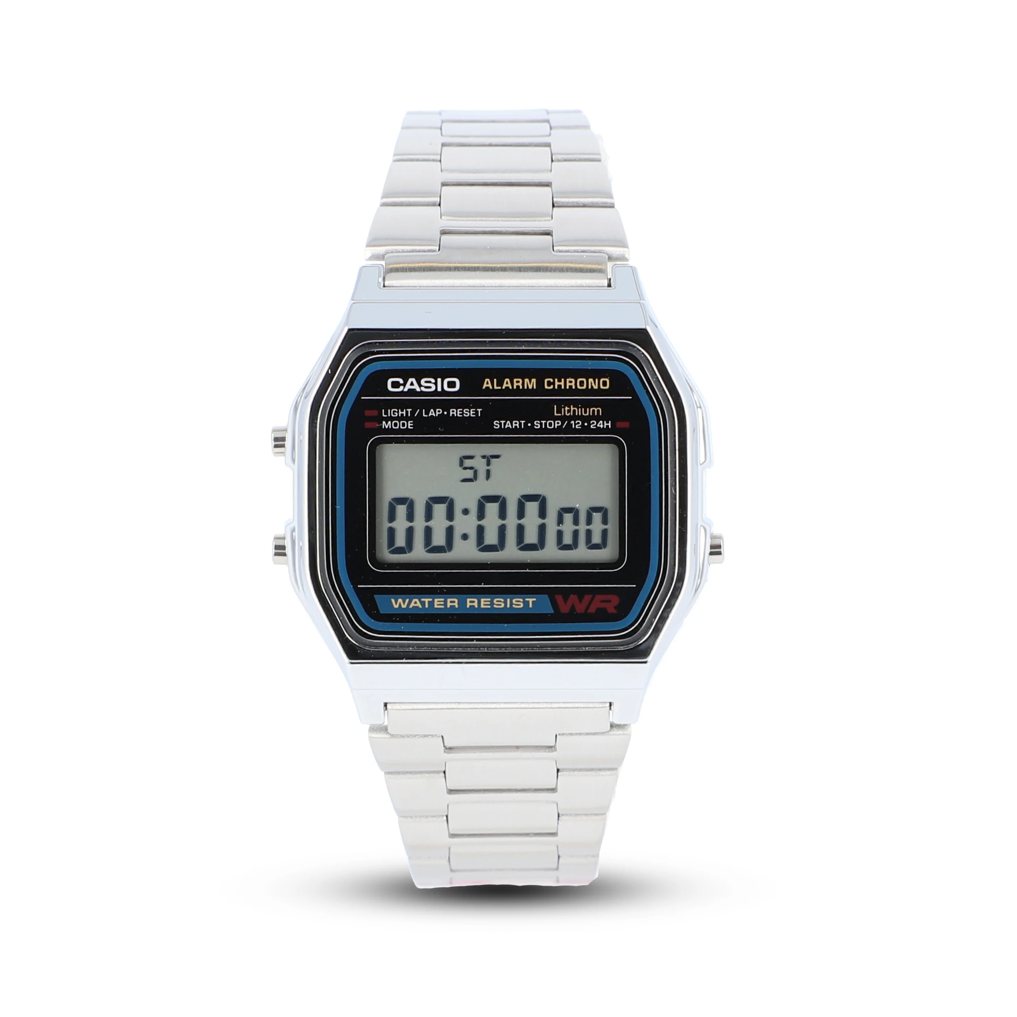 Digital Watch female child Casio A158WA-1Q silver plated alarm-led light Men's A158WA-1 Stainless Steel | Наручные часы