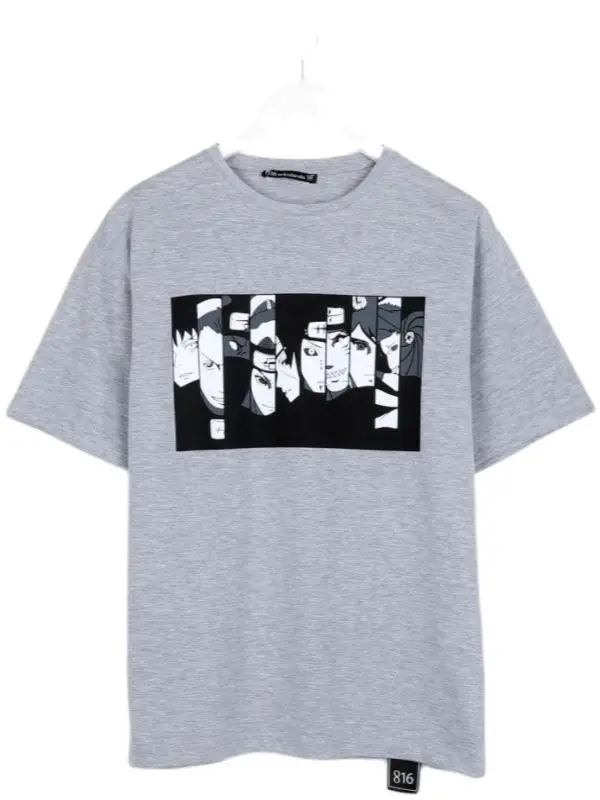 

Naruto Printed Oversize Gray Unisex Tshirt