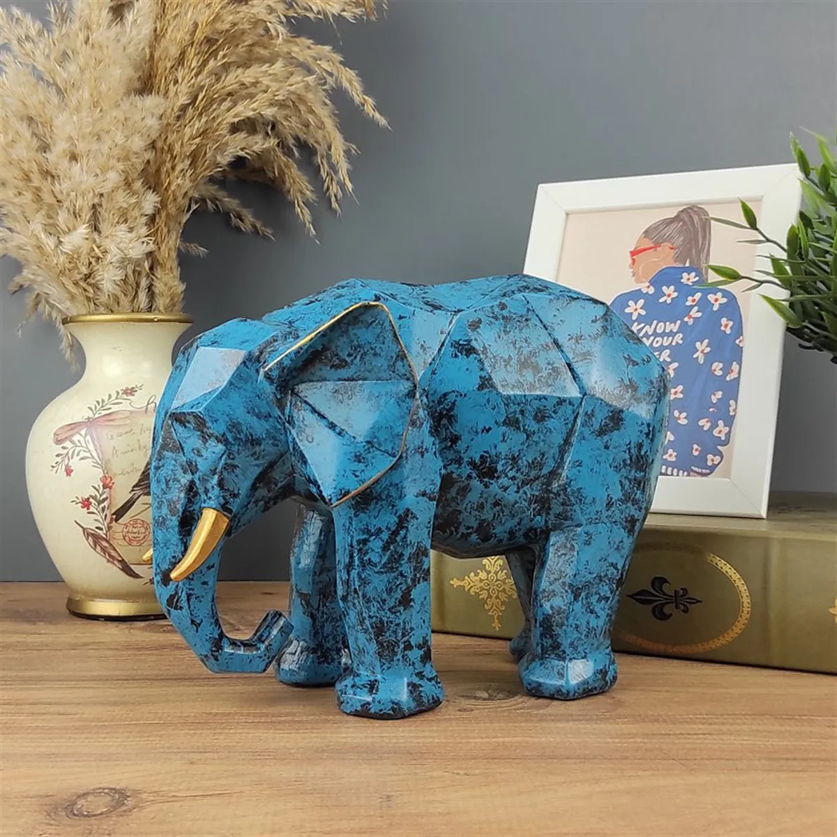 

Cubic Elephant Sculpture, Interesting Design, Modern Home Decor, Living Room Accessory, Craftsmanship, Quality Decoration