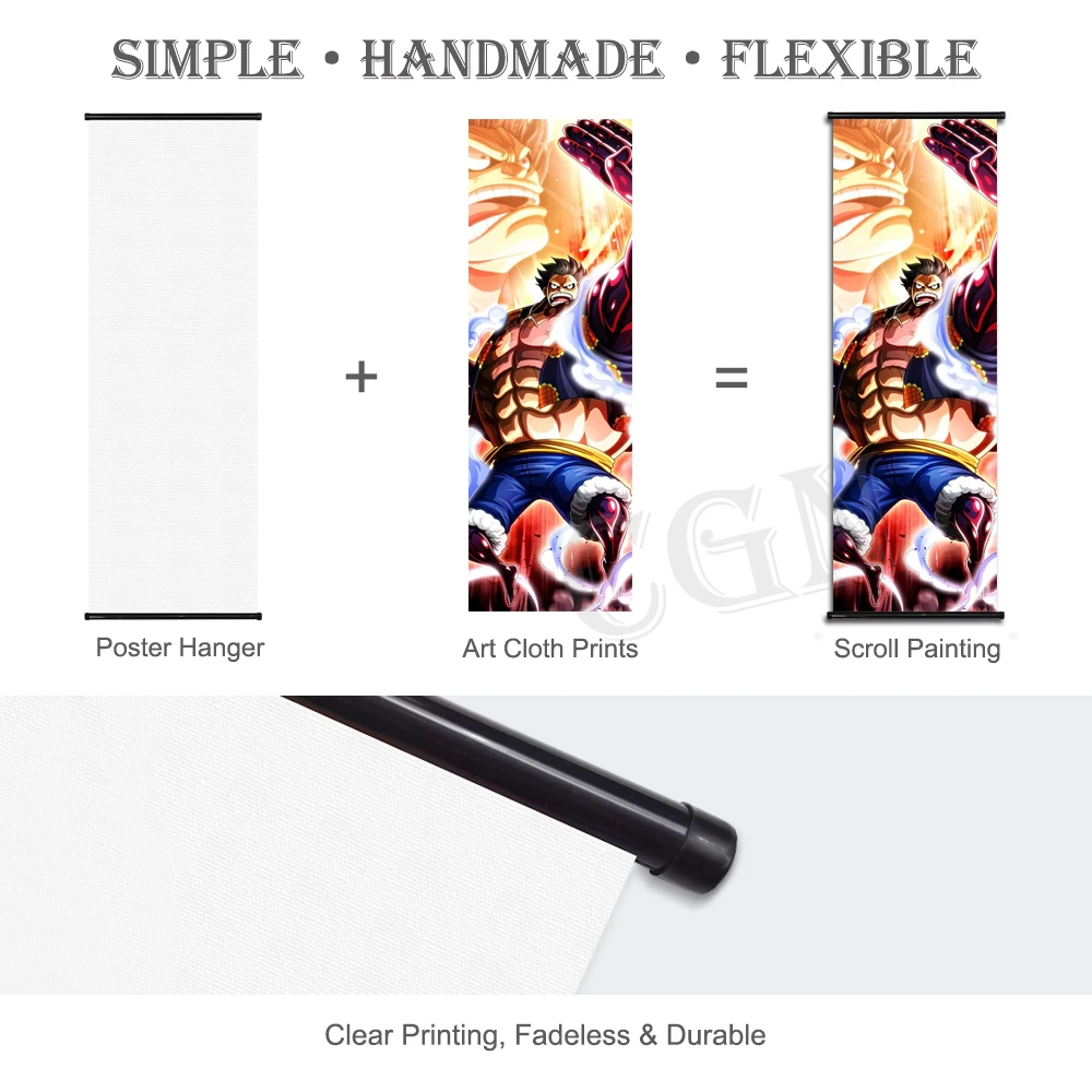 One Piece настенное искусство японское аниме Картина на холсте Висячие свитки Луффи