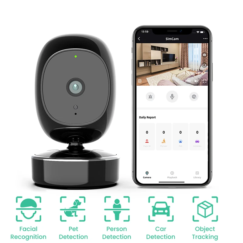 Камера видеонаблюдения 1080P 2 Мп Wi-Fi 5 ГГц 360 ° | Безопасность и защита