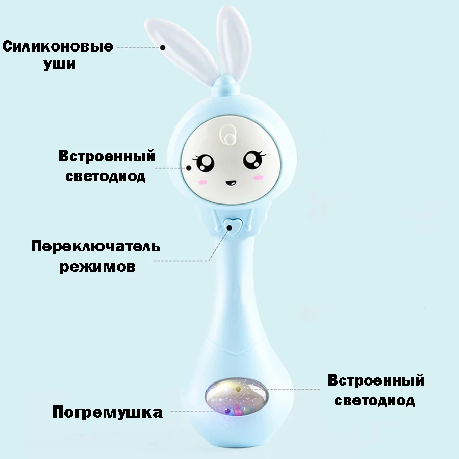 Bunny interactive musical developing training rattle teethers mobile nanny nipple for babies rabbit | Baby Rattles &amp Mobiles