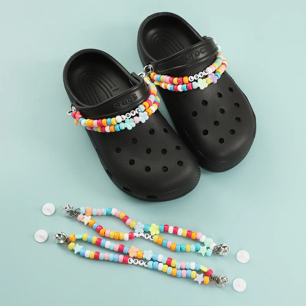 

1PCS New BrandPearl Shoe Chain DIY Designer Shoe Charms Croc Accessories Resin Shoe Decoration For Women Girls Shoe Buckle Gift