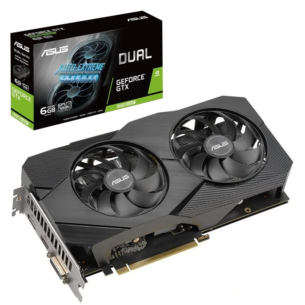 Видеокарта ASUS Dual nVidia GeForce GTX 1660 Super 1815MHz 6144MB 14002MHz 192 bit RTL [DUAL-GTX1660S-6G-EVO] - купить по