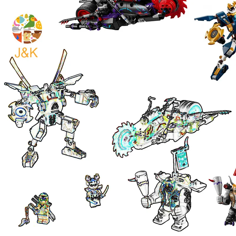 70642 565 шт. серии ниндзя Killow Vs. Samurai X Mecha Chopper Robots Building DIY Block Brick Toys для детей 10805 |