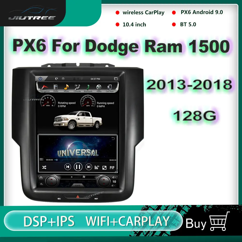 

Вертикальный экран PX6 Android автомобильный радиоприемник для Dodge Ram 2013-2018 Автомобильный мультимедийный DVD-плеер GPS-навигатор автомобильный сте...