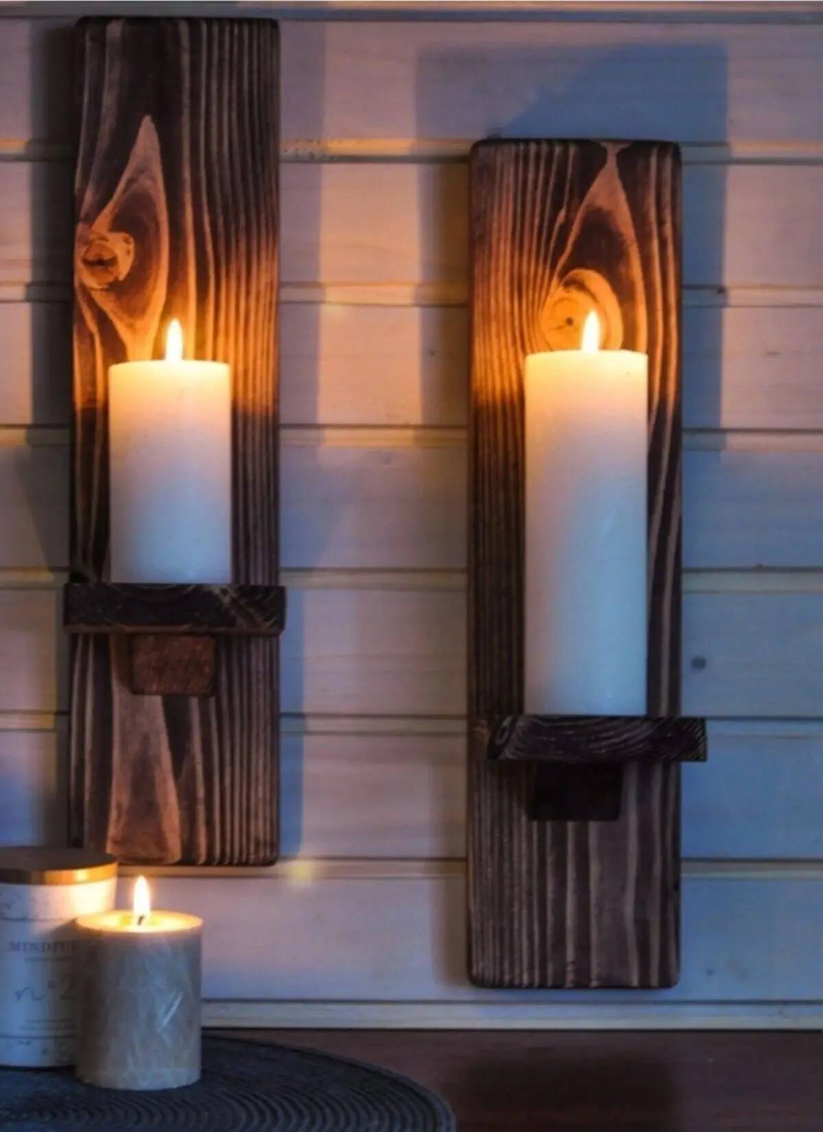 2 Pieces Wall Mounted Candle Holder Romantic Lighting Accessory Night Light