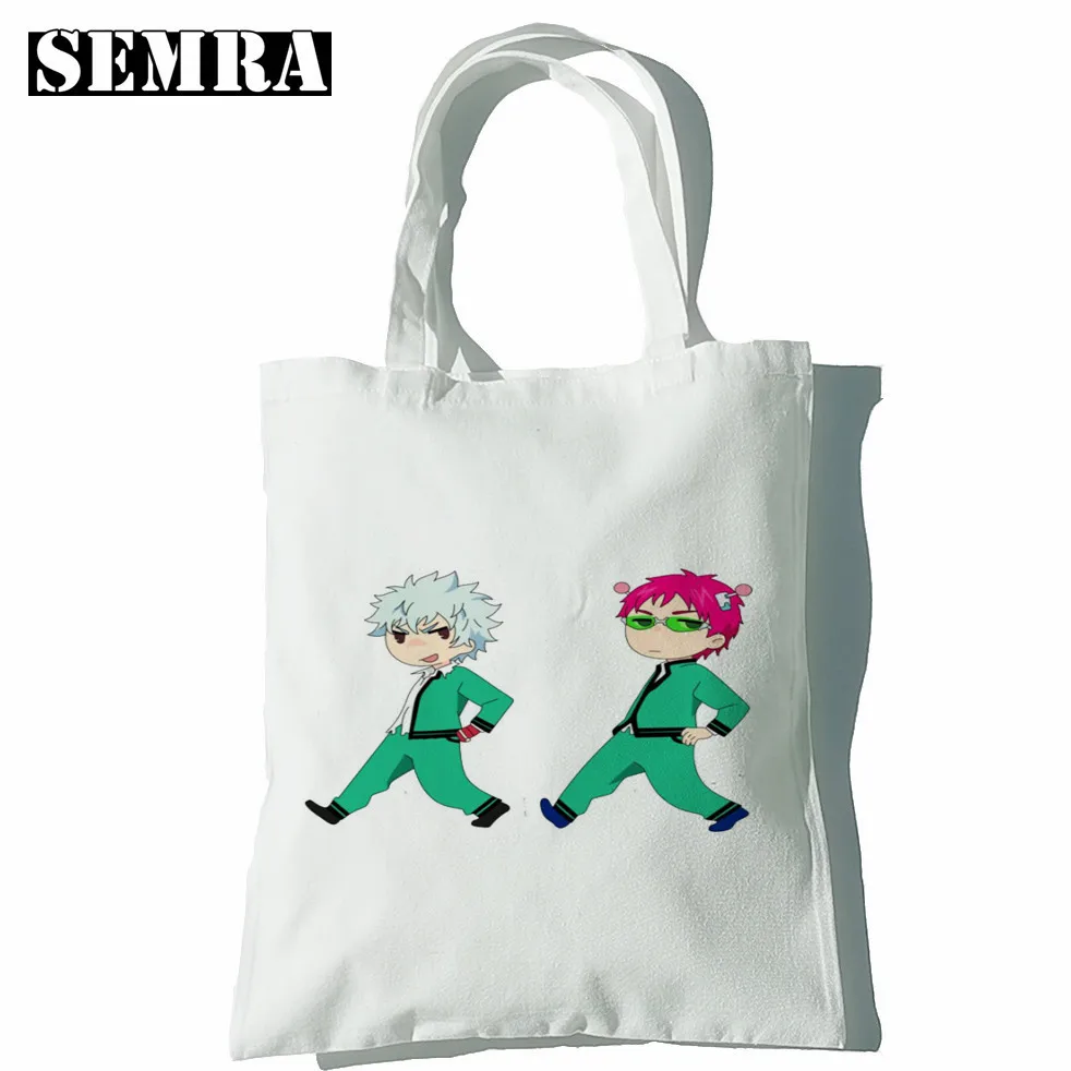 

The Disastrous Life Of Saiki K Kusuo No Psi Nan Graphic Cartoon Print Shopping Bags Girls Fashion Casual Pacakge Hand Bag