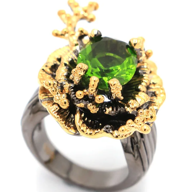 Кольца из серебра и золота 32x22 мм зеленый голубой топаз 18 4 г|silver ring|ring ringgarnet gold |