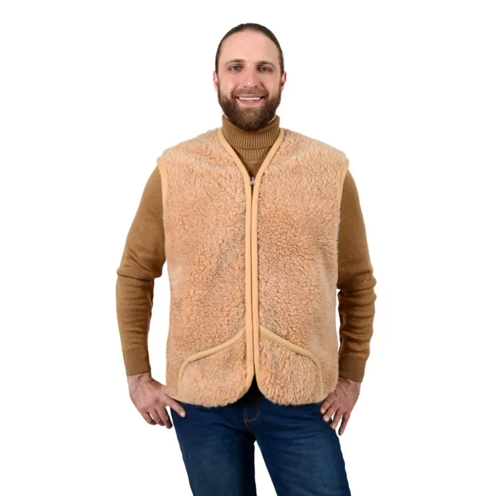 Жилет меховой из верблюжьей шерсти на молнии &quotоднотонный&quot