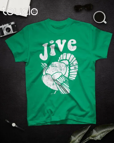 

Jive Turkey Thanksgiving T-Shirt Navy Cotton S-3XL